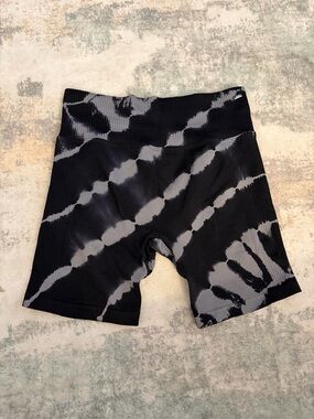 PINK Victoria's Secret Black and Gray Tie-Dye Athletic Shorts